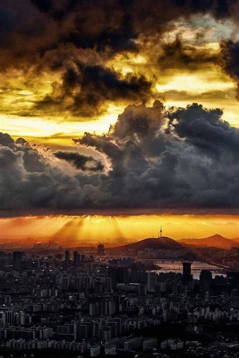 Sunset At Gangnam Seoul Korea Nascer Do Sol Por Do Sol Coreia Do Sul