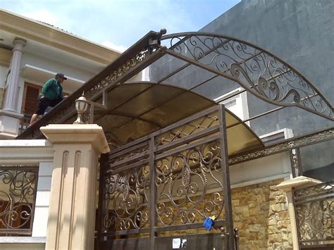 Rangka kanopi terbuat dari bahan besi pipa kotak hollow galvanize anti karat. Contoh kanopi model klasik kanopi surabaya murah | Klasik, Rumah, dan Minimalis
