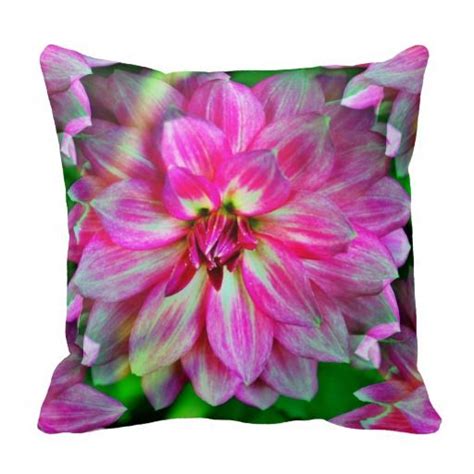 Throw Pillow Pink Dahlia Pillows Throw Pillows Flower Pillow