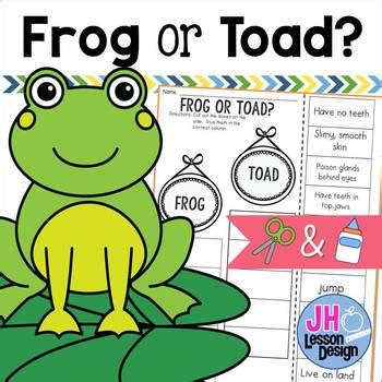 Frog Or Toad Cut And Paste Sorting Activity By JH Lesson Design