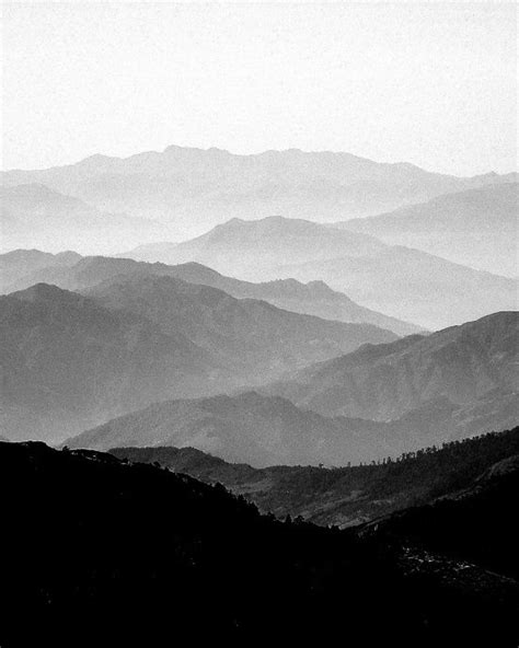 Mountain Mist Black And White Collection Art Print By Frederick