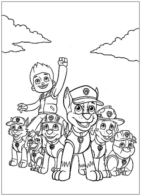 Simple Paw Patrol Coloring Page To Print And Color For Free From The