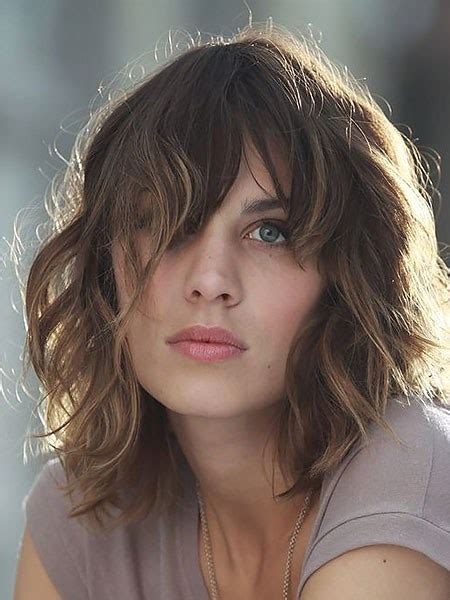 Create this simple hairstyle for your short hair with bangs. Most Attractive Medium Wavy Hairstyles in 2019 - The Hair ...