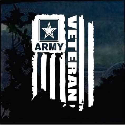 Military Decals Veteran Army Weathered Flag Military Window Decal