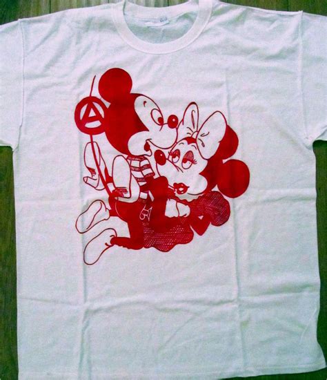 Mickey And Minnie Mouse Sex T Shirt Punk Cartoon Tee Red Free