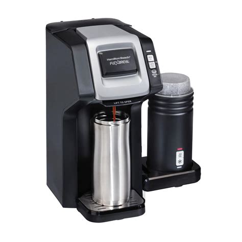 Hamilton Beach Flexbrew 1 Cup Black Single Serve Coffee Maker With Milk