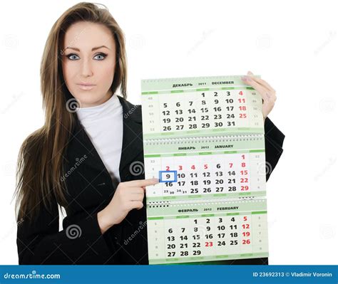 The Business Woman With A Calendar Stock Image Image Of Organizer