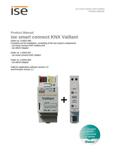 PDF ProductManual Ise Smart Connect KNX Vaillant EN PDF Fileise