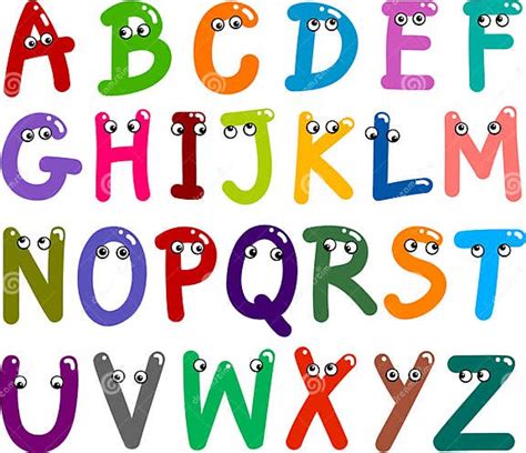 Funny Capital Letters Alphabet Stock Vector Illustration Of Children