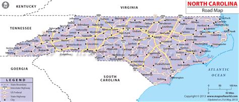 Nc County Map With Roads Time Zones Map World