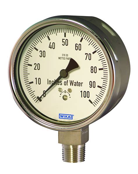 Wika 9804420 Capsule Low Pressure Gauge Liquid Filled Stainless Steel