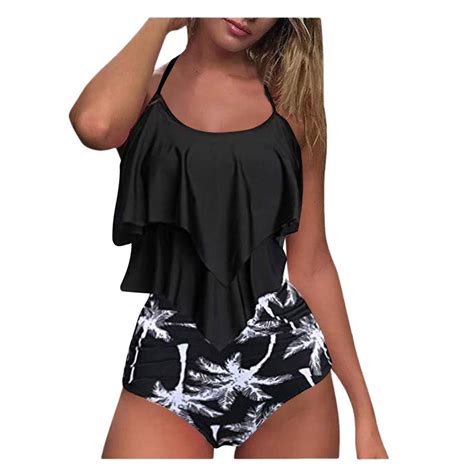 buy women s sexy high breast contrast gradient split bikini set one piece swimsuit at affordable