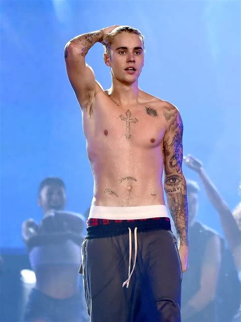 Justin Bieber Opens His Purpose World Tour Topless Standard The