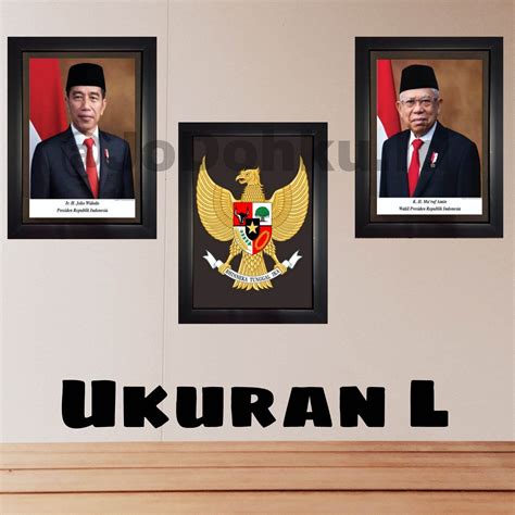 Foto Presiden, Wakil Presiden, Lambang Garuda Plus bingkai foto