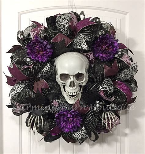Custom Order For Michelle Halloween Wreath Skull Halloween Wreath