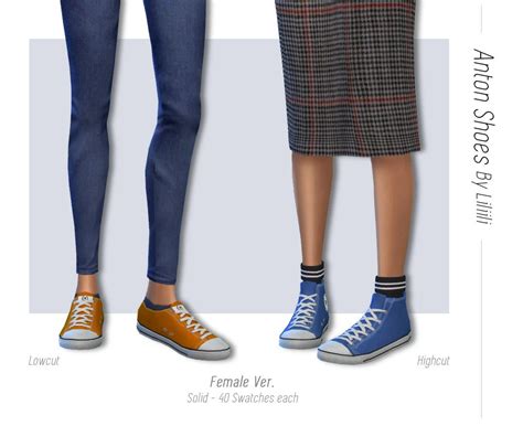 Anton Shoes Highcut And Lowcut Female Ver 40 Swatches Each Base Game