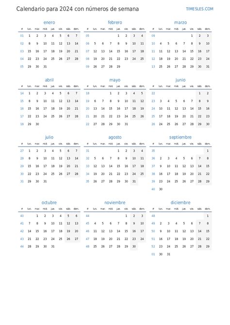 Calendario 2024 Con Semanas Numeradas Latest Perfect