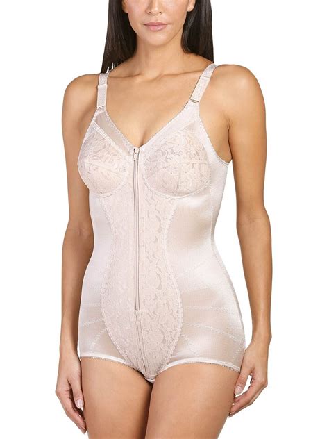 Womens Non Wired Fully Lined Corselette W Front Zip Naturana 3012 Beige White Ebay