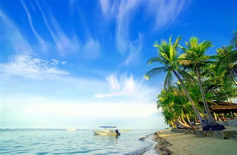 Tropical Rest Island Boat Sand Tropical Relax Vacation Beach