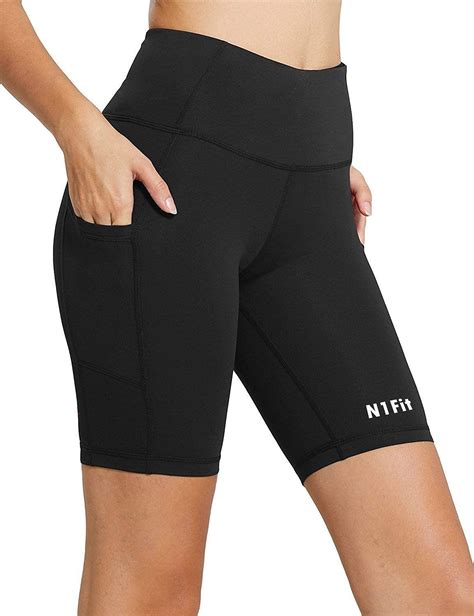 n1fit yoga shorts for women bike shorts women non see through yoga shorts black