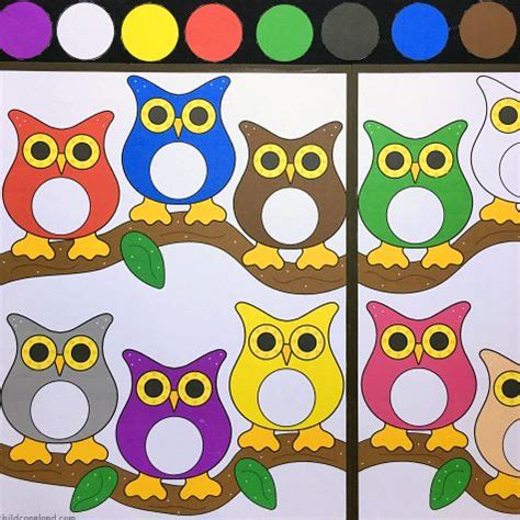 Color matching game online free. Owl Color Match File Folder Game | Preschool activities ...