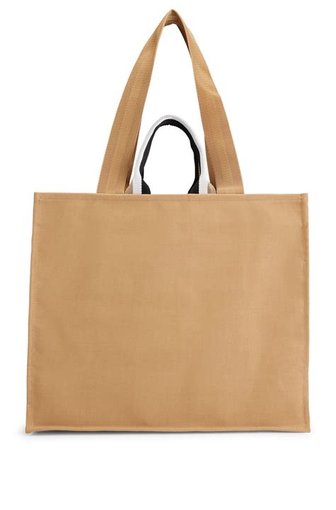 Boss Structured Canvas Tote Bag With Logo Detail