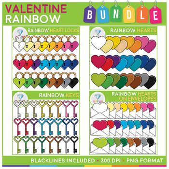 H&j closeouts has the lowest prices for all your wholesale needs! Valentine Rainbow Items Clip Art Bundle by Dazzling Clips ...