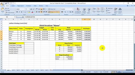 Contoh Tabel Latihan Excel Imagesee