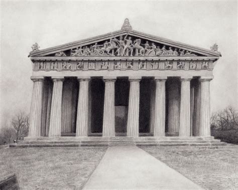 This Pencil Drawing Of The Parthenon In Nashville Showcases One Of My