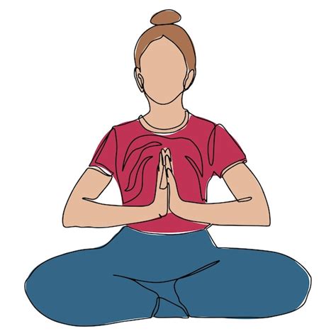 Premium Vector Girl In Yoga Lotus Pose Vector Hand Drawn Illustration