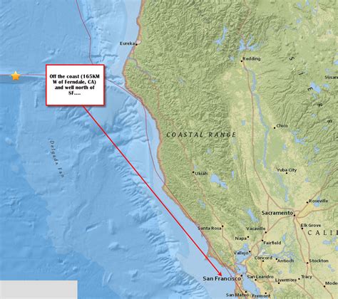 A 6.9 magnitude earthquake reported off the coast of No. California (USGS)