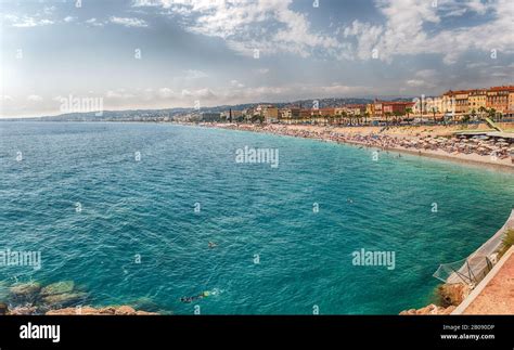 Scenic Aerial View Of The Waterfront And The Promenade Des Anglais From