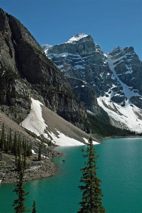 Morän Nationalpark För Sjö Banff Alberta Kanada Fotografering För