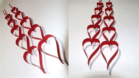 Diy Valentine Decoration Craft Paper Heart Hanging For Diy Room Decor