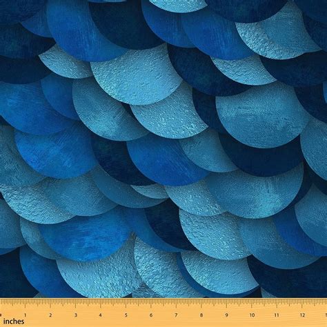 Mermaid Scales Fabric By The Yard Ocean Fish Scales
