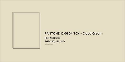 Pantone 12 0804 Tcx Cloud Cream Complementary Or Opposite Color Name