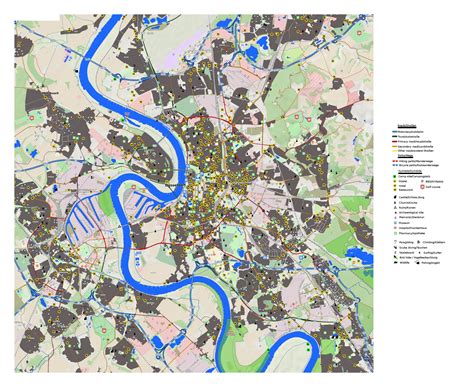 Dusseldorf Germany Map 165 Square Miles With Arterial And Major Roads