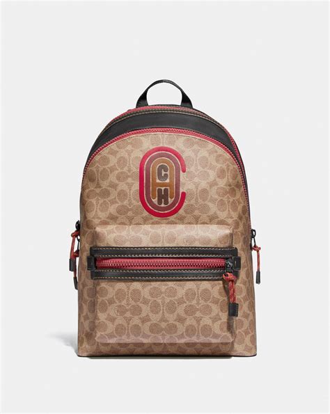 Backpacks Mens Coach Academy Backpack In Signature Canvas With Coach