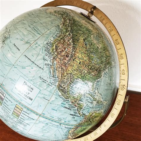 Mid 20th Century Readers Digest Great World Globe Topographical Desk