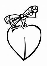 Coloring Jewelry Heart Pendent Necklace Chain Template sketch template