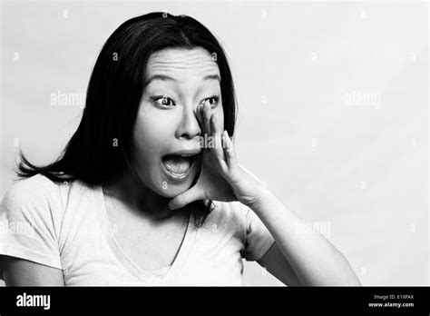 Portrait Of Woman Yelling Stock Photo Alamy