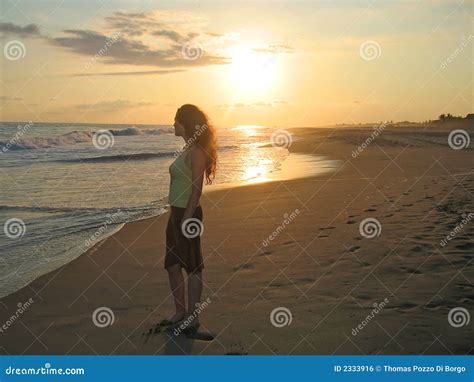 A Woman Standing On A Beach Stock Photo Image Of Fine Colors 2333916