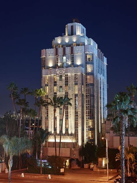 Hotel Facade Lighting Sunset Tower Hotel On Sunset Strip In West