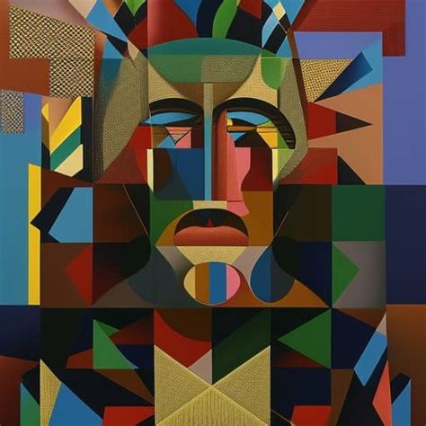 Cubist Painting Neo Cubism Layered Overlapping Geometry Art Deco