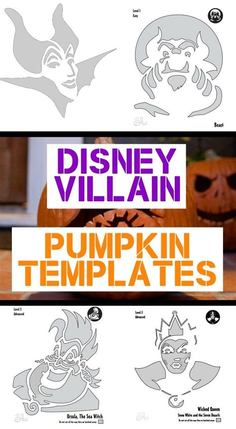 Free Disney Villain Pumpkin Templates Stencils For Halloween
