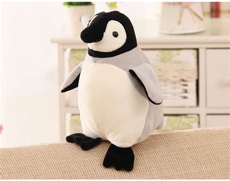 Small Cute Plush Penguin Toy Soft Stuffed Gray Penguin Doll T About