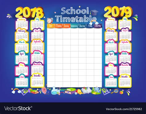 2018 2019 Year Calendar Royalty Free Vector Image