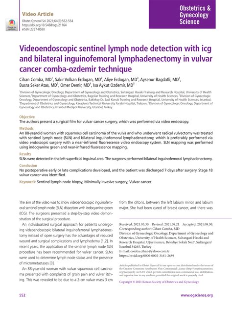 Pdf Videoendoscopic Sentinel Lymph Node Detection With Icg And