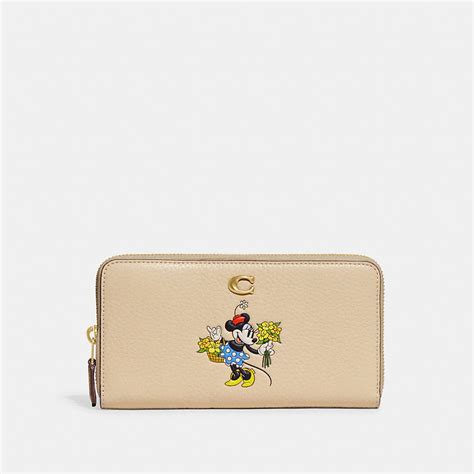 Coach Disney X Accordion Zip Wallet With Minnie Mouse In Regenerative