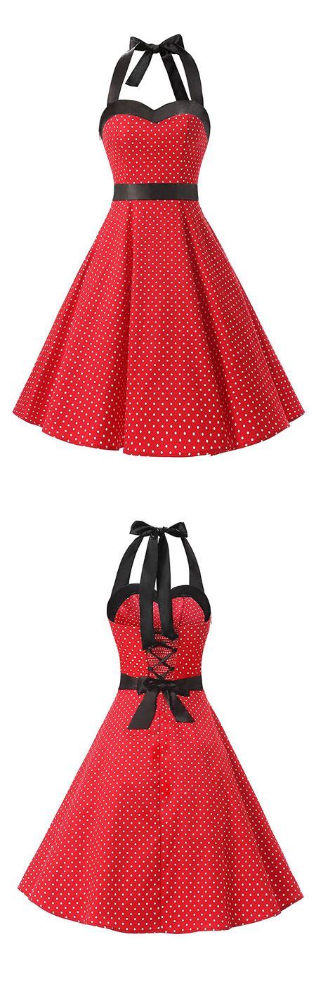 Vintage Style Dresses Rockabilly Dress Ruched Retro Dress Polka Dots